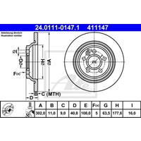 Bremsscheibe | ATE (24.0111-0147.1)