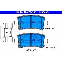 Remblokkenset, schijfrem ATE, u.a. für Opel, Vauxhall, Saab, Chevrolet