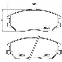 Remblokkenset, schijfrem BREMBO, u.a. für Ssangyong, Hyundai, KIA