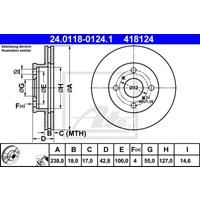 Bremsscheibe Vorderachse ATE 24.0118-0124.1