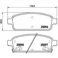 Remblokkenset, schijfrem BREMBO, u.a. für Chevrolet, Opel, Vauxhall, Buick