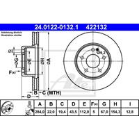 Bremsscheibe | ATE (24.0122-0132.1)