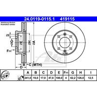 Bremsscheibe Vorderachse ATE 24.0119-0115.1