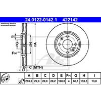 Bremsscheibe Vorderachse ATE 24.0122-0142.1