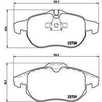 Remblokkenset, schijfrem DIRECTIONAL BRAKE PADS BREMBO, u.a. für Vauxhall, Opel, Saab, Fiat, Cadillac