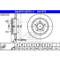 Bremsscheibe | ATE (24.0111-0171.1)