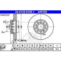 Bremsscheibe | ATE (24.0125-0105.1)