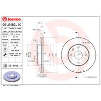 Remschijf COATED DISC LINE BREMBO, Remschijftype: Binnen geventileerd, u.a. für Chevrolet, Daewoo