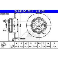 Bremsscheibe | ATE (24.0112-0152.1)