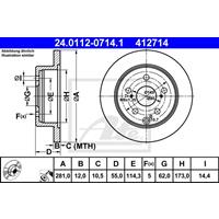 Bremsscheibe | ATE (24.0112-0714.1)