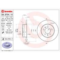 Remschijf COATED DISC LINE BREMBO, Remschijftype: Massief, u.a. für Renault