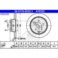 Bremsscheibe | ATE (24.0110-0333.1)