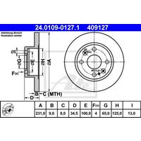 Bremsscheibe | ATE (24.0109-0127.1)