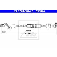 ATE Kupplungsseil 24.3728-0844.2 Kupplungsseilzug,Seilzug, Kupplungsbetätigung PEUGEOT,106 II 1,106 Van 1_