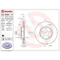 BREMBO Bremsscheiben FORD,VOLVO 09.9464.11 1223663,1223665,1253729 Scheibenbremsen,Bremsscheibe 1253730,1320352,1373369,1469082,1501058,1501069,274509