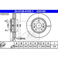 Bremsscheibe | ATE (24.0126-0185.1)