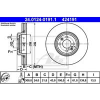 Bremsscheibe | ATE (24.0124-0191.1)