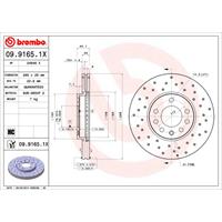 Remschijf BREMBO XTRA LINE BREMBO, Remschijftype: Geperforeerd / Geventileerd, u.a. für Vauxhall, Saab, Opel, Cadillac