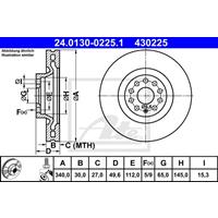 Bremsscheibe | ATE (24.0130-0225.1)