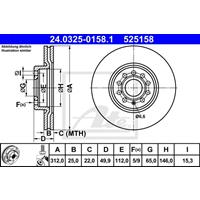 Bremsscheibe 'PowerDisc' | ATE (24.0325-0158.1)