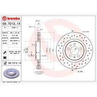 Remschijf BREMBO XTRA LINE BREMBO, Remschijftype: Geperforeerd / Geventileerd, u.a. für VW, Skoda, Audi, Seat