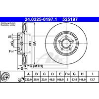 Bremsscheibe 'PowerDisc' | ATE (24.0325-0197.1)