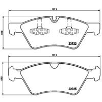 Remblokkenset, schijfrem BREMBO, u.a. für Mercedes-Benz