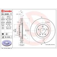 Remschijf COATED DISC LINE BREMBO, Remschijftype: Binnen geventileerd, u.a. für Nissan