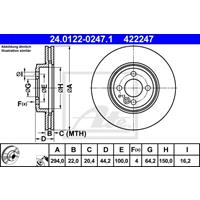 Bremsscheibe | ATE (24.0122-0247.1)