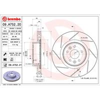 BREMBO Bremsscheiben RENAULT 09.A752.21 402060019R Scheibenbremsen,Bremsscheibe