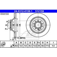 Bremsscheibe 'PowerDisc' | ATE (24.0312-0159.1)