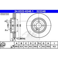 Bremsscheibe 'PowerDisc' | ATE (24.0322-0248.1)