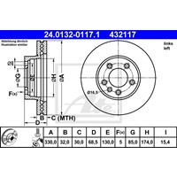 Bremsscheibe | ATE (24.0132-0117.1)