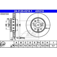 ATE Bremsscheibe SUZUKI 24.0120-0216.1 5531157K00,5531157K01,5531257K00 Bremsscheiben,Scheibenbremsen 5531257K01