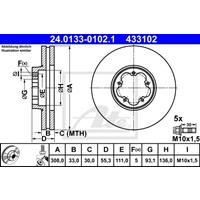 Bremsscheibe | ATE (24.0133-0102.1)