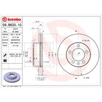 Remschijf BREMBO, Remschijftype: Binnen geventileerd, u.a. für Renault, Nissan, Opel, Vauxhall