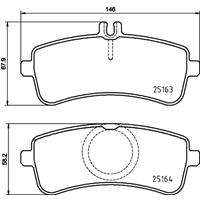 Remblokkenset, schijfrem BREMBO, u.a. für Mercedes-Benz