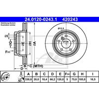 Bremsscheibe | ATE (24.0120-0243.1)