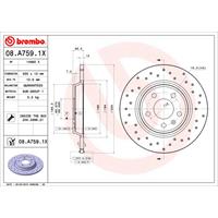 Remschijf BREMBO XTRA LINE BREMBO, Remschijftype: Geperforeerd, u.a. für Audi