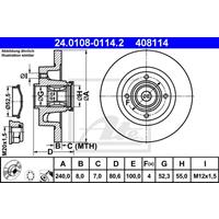 Bremsscheibe | ATE (24.0108-0114.2)