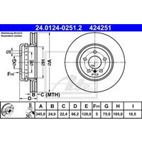 Bremsscheibe | ATE (24.0124-0251.2)