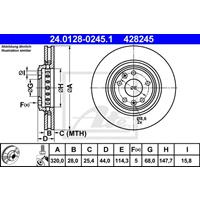 Bremsscheibe | ATE (24.0128-0245.1)