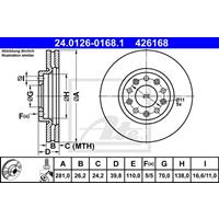 Bremsscheibe | ATE (24.0126-0168.1)