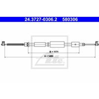Seilzug, Feststellbremse hinten rechts ATE 24.3727-0306.2