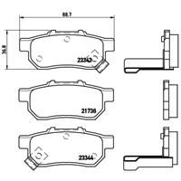 Remblokkenset, schijfrem BREMBO, u.a. für Honda