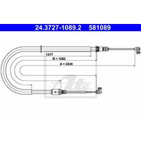 Seilzug, Feststellbremse hinten ATE 24.3727-1089.2