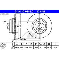 Bremsscheibe | ATE (24.0130-0186.2)