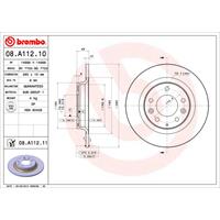 Bremsscheibe Hinterachse Brembo 08.A112.10