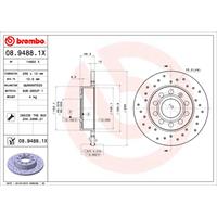 Remschijf BREMBO XTRA LINE BREMBO, Remschijftype: Geperforeerd, u.a. für VW, Skoda, Seat, Audi