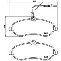 Remblokkenset, schijfrem BREMBO, u.a. für Peugeot, Fiat, Citroën, Toyota